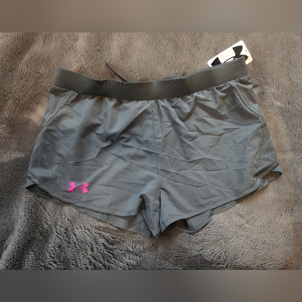 Under Armour Youth Charcoal and Pink Athletic Shorts